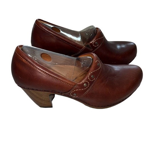 Dansko Brown Leather Mule Wood Clogs Women's Euro 42, US 11 - Picture 2 of 9